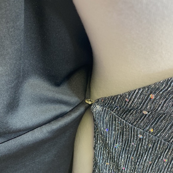 Top Shop Sparkling Silver Wrap Dress - Picture 7 of 9